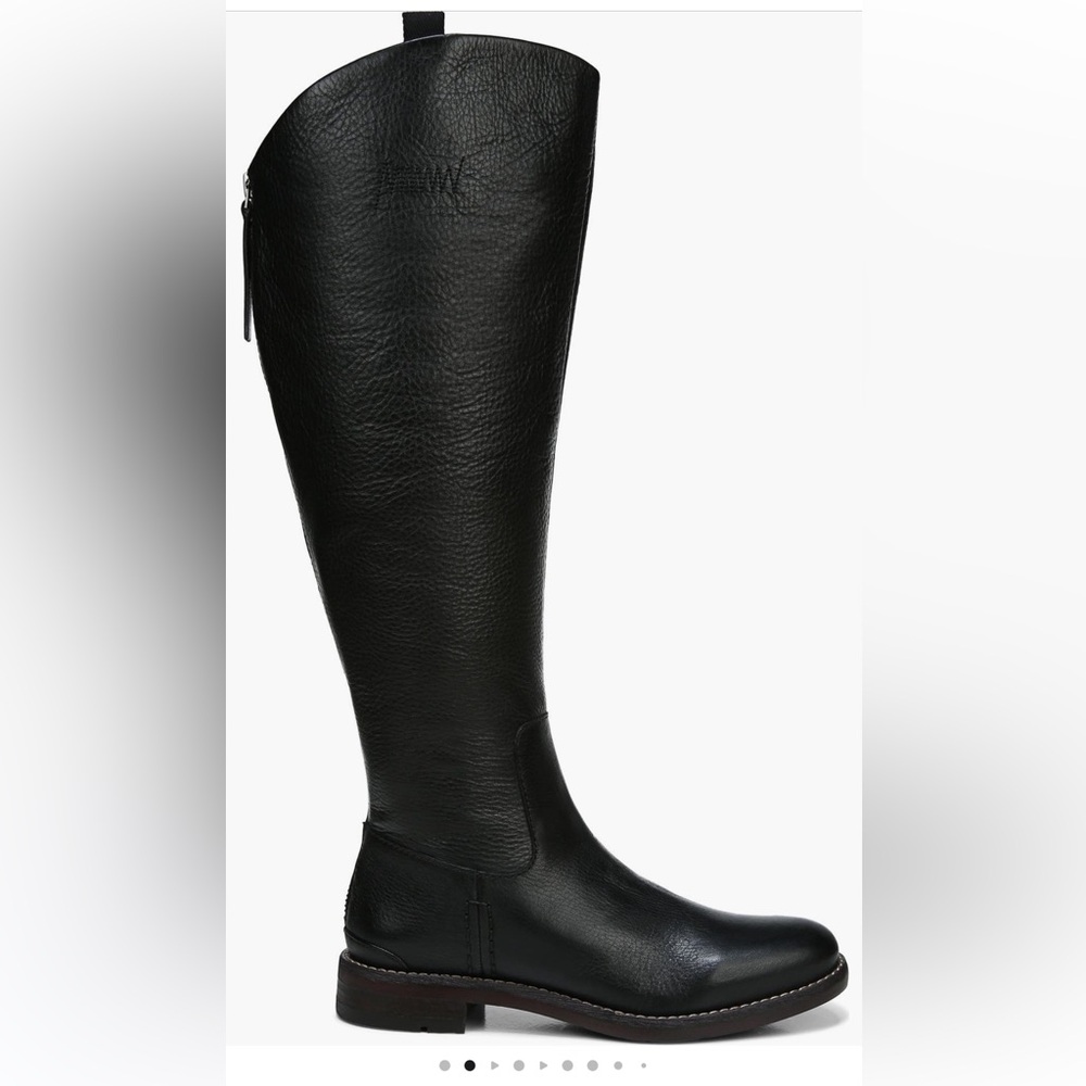 Franco Sarto Meyer‎ Knee High Boot riding boots black leather 7 wide calf NWT - Picture 3 of 8